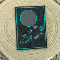 Stickdatei - Spruch "Die/Der mit der Katze spricht"